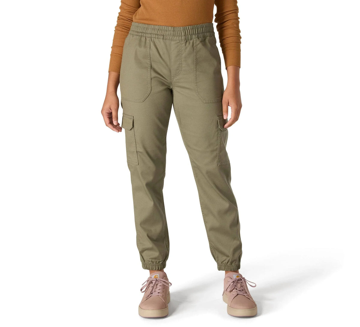 Women's Stretch Twill Cargo Joggers - Olive