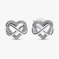 Sterling Silver Infinity Heart Stud Earrings