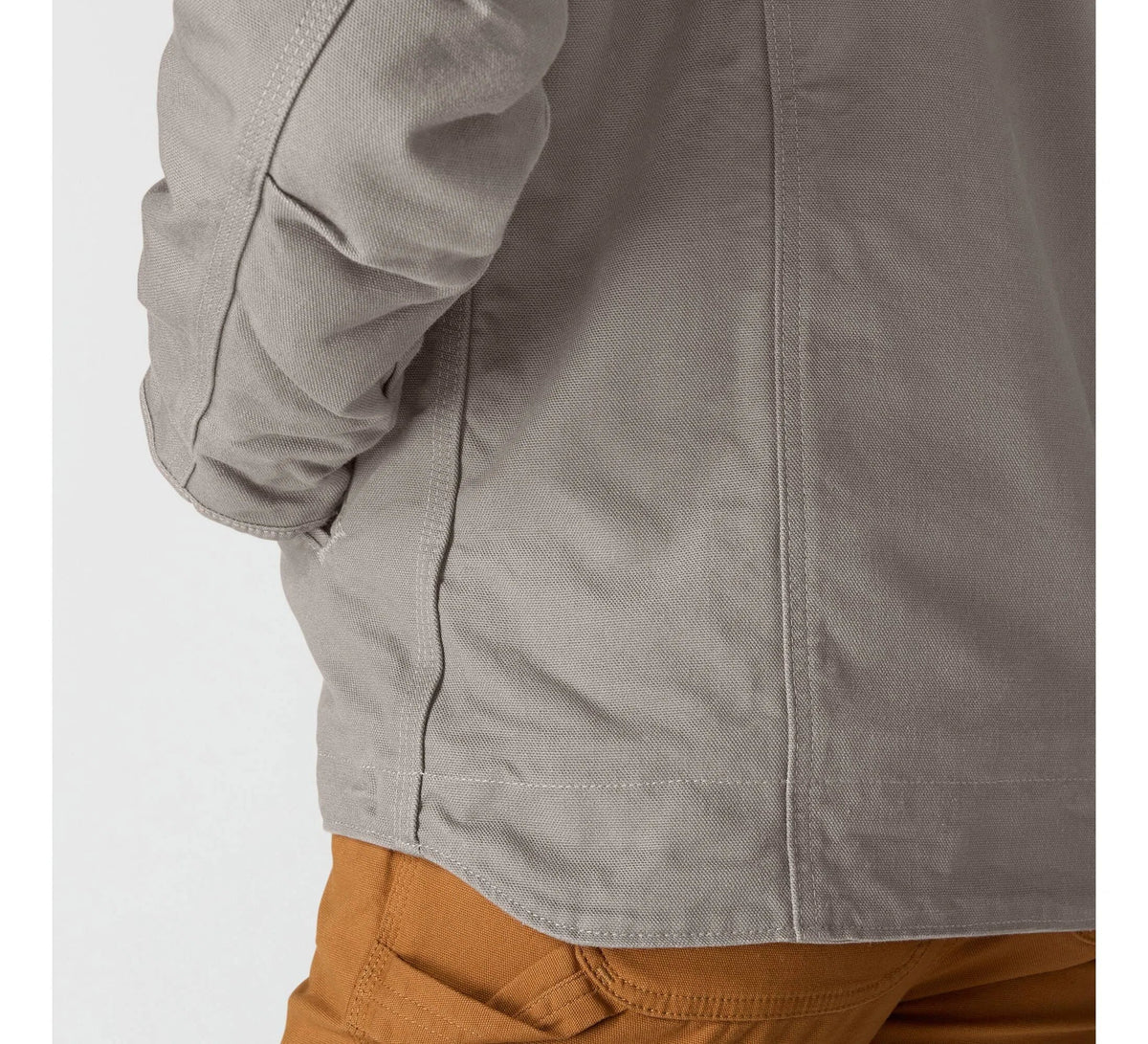 Women's Sherpa-Lined Cotton Canvas Hooded Jacket - Taupe
