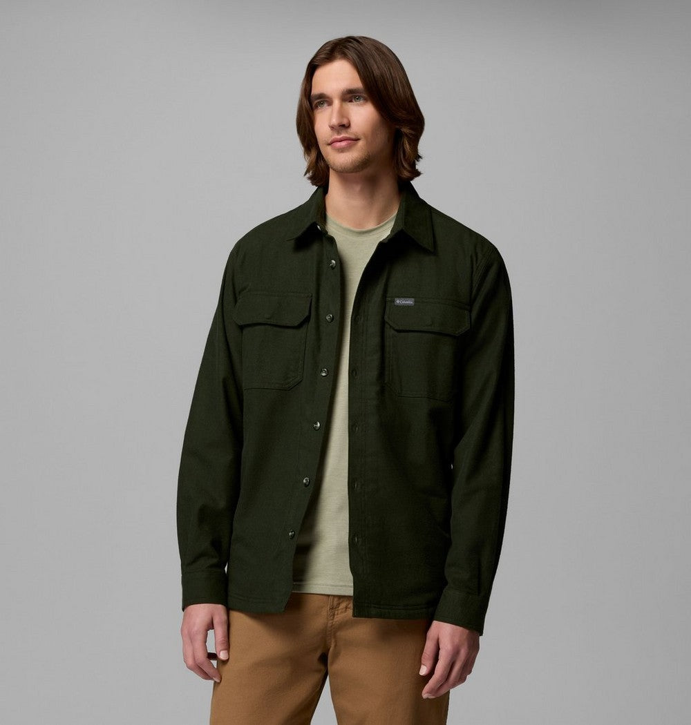 Men's Fleece-Lined Shirt Jacket - Green