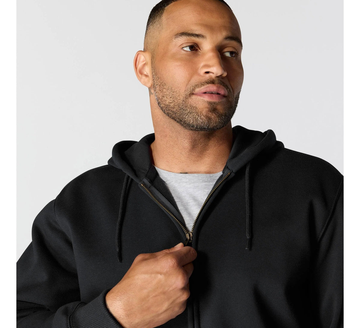 Men's Water-Repellent Full-Zip Hoodie - Black