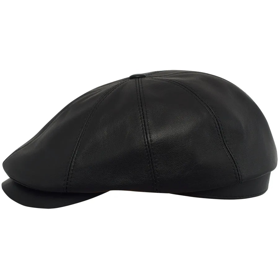 Birmingham Tony Leather 8 Panels Flat Ivy Cap