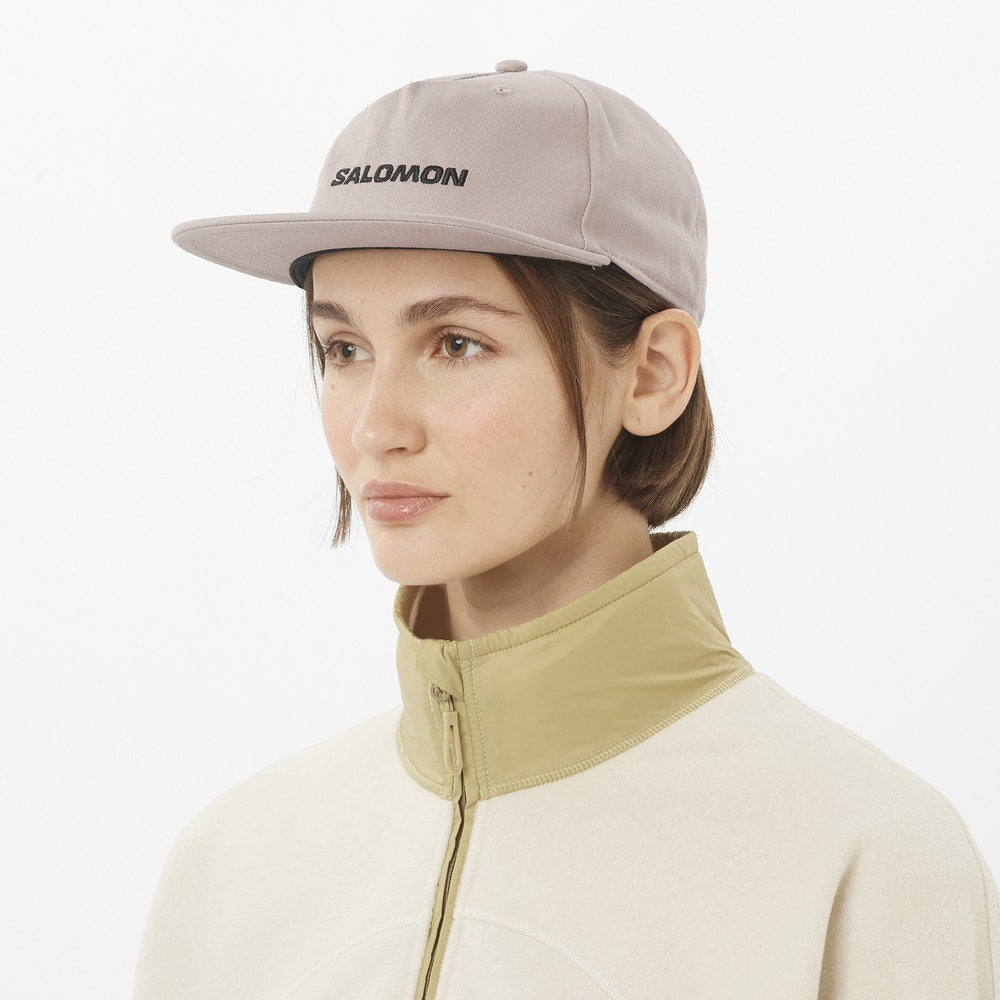 Unisex Cotton Flat Brim Cap - White