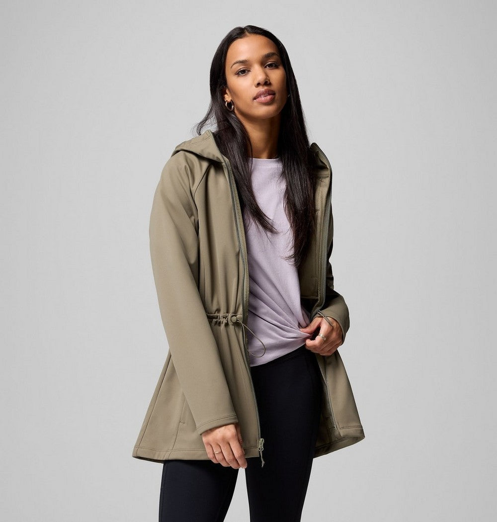 Women's Hooded Softshell Jacket - Stone Green