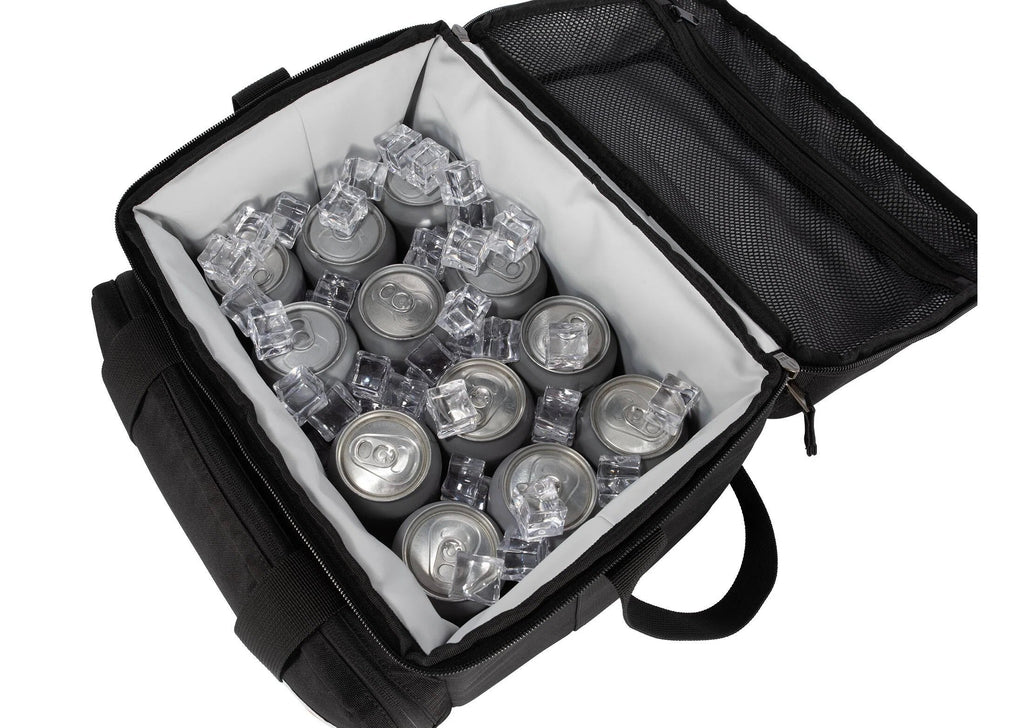 Insulated 18-Can Two-Compartment Cooler - Black