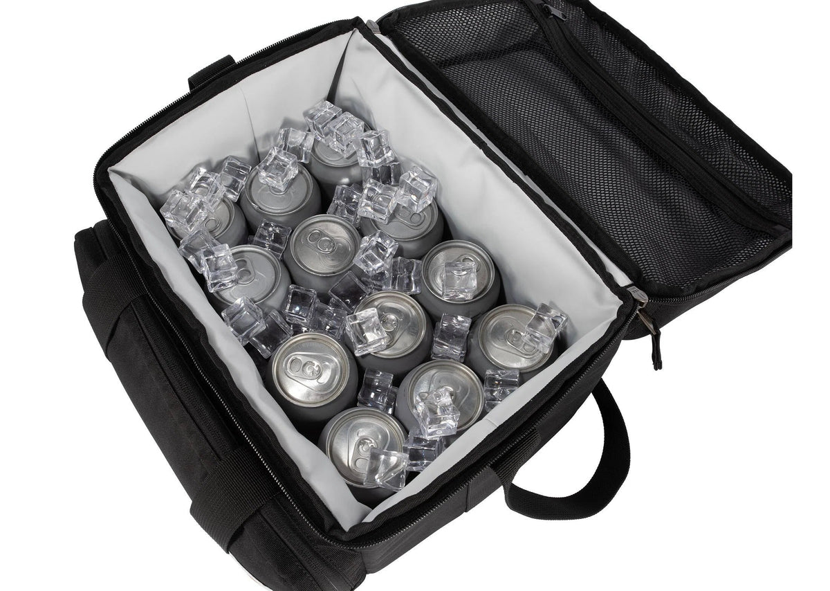 Insulated 18-Can Two-Compartment Cooler - Black