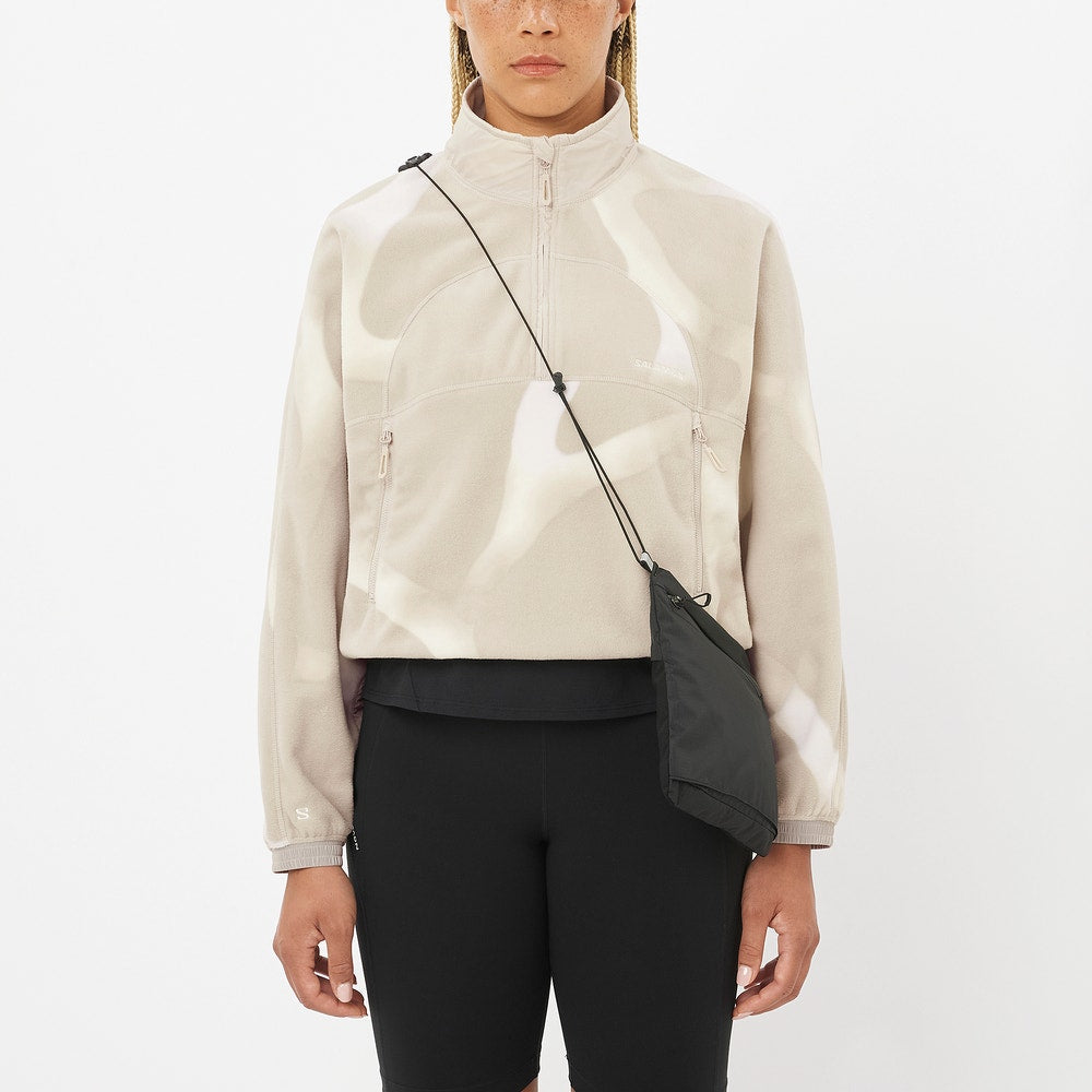 Women's Cropped Half-Zip Fleece Pullover