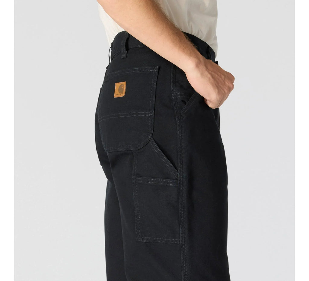 Men's Loose Cotton Canvas Utility Pants - Black