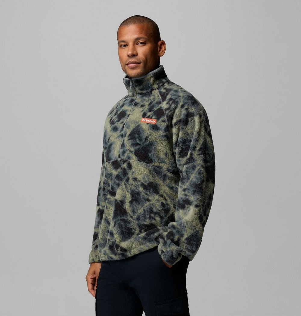 Men's Printed Fleece Half-Zip Pullover - Sage