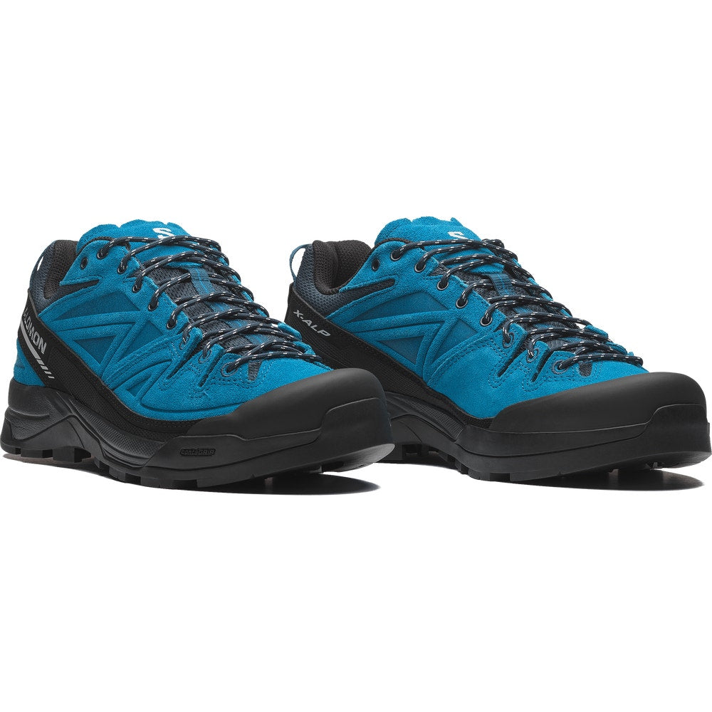 Suede And Canvas Outdoor Sneakers - Blue
