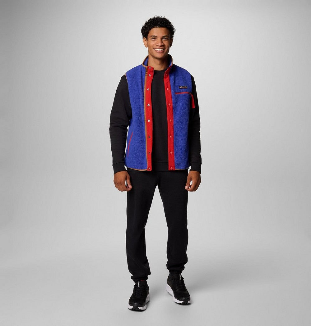 Men's Sherpa Fleece Snap Vest - Black