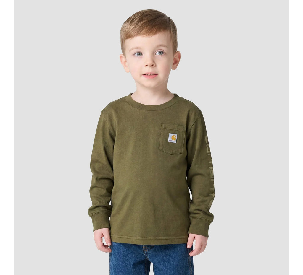 Boys' Garment-Dyed Pocket T-Shirt - Olive