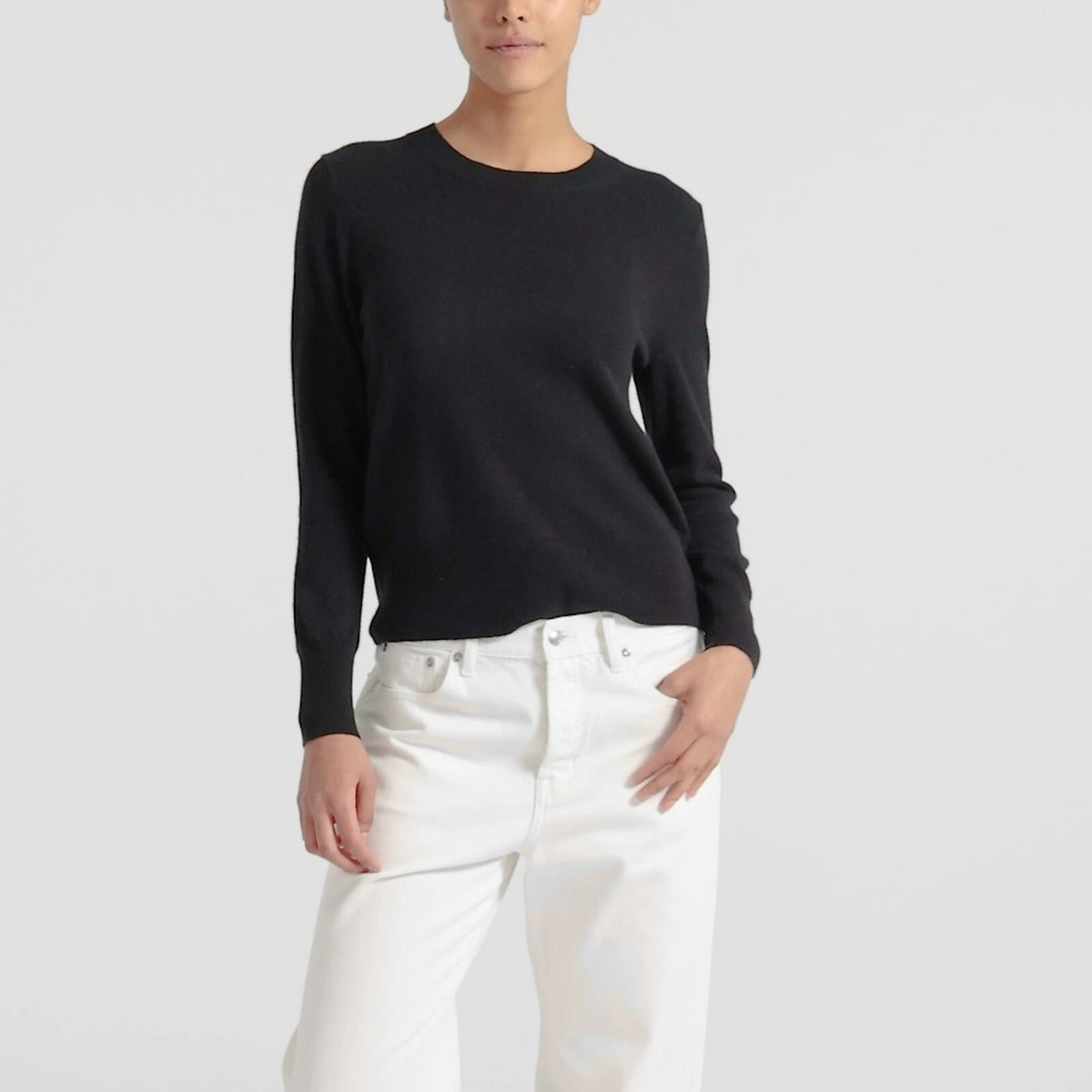 Cashmere Classic-Fit Crewneck Sweater - Black