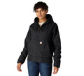 Women's Insulated Hooded Canvas Jacket - Black