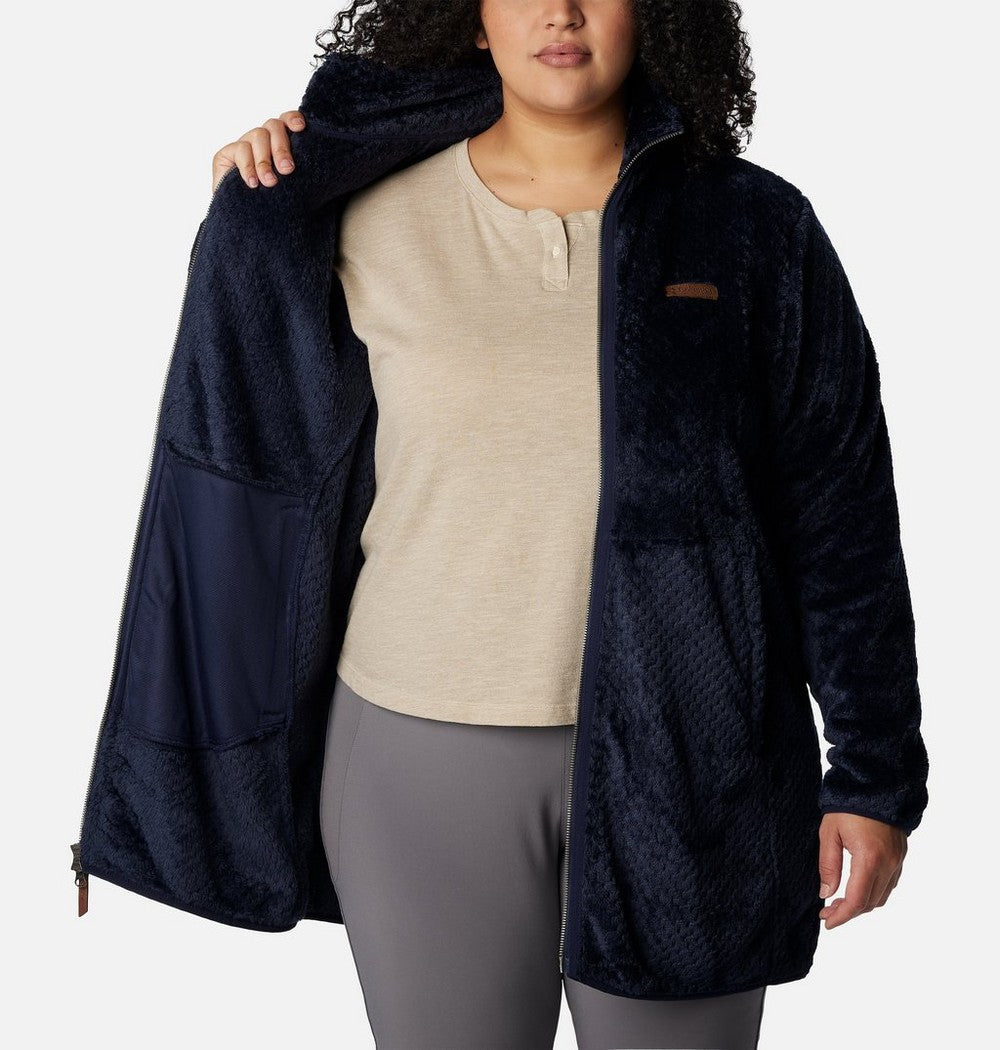 Women's Plus Long Full-Zip Fleece Jacket - Blue