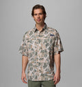 Men's Vented Short-Sleeve Fishing Shirt - Green Gingham