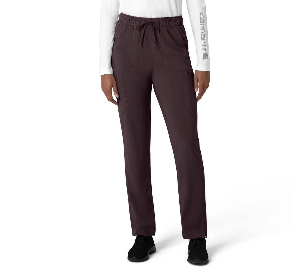 Women's Stretch Straight Leg Cargo Scrub Pants - Pink