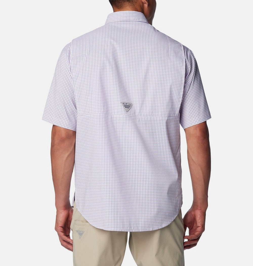 Men's Vented Short-Sleeve Fishing Shirt - Green Gingham