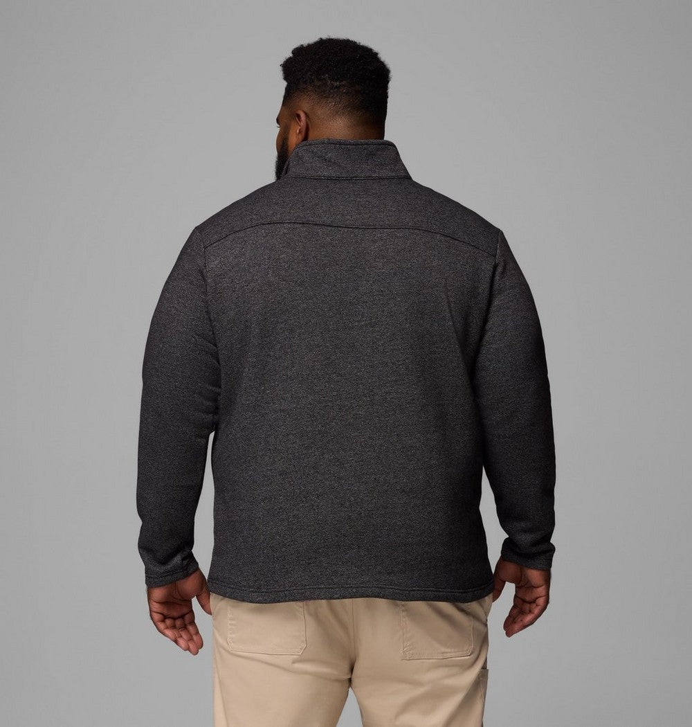 Men's Big Cotton-Blend Half-Zip Pullover - Black