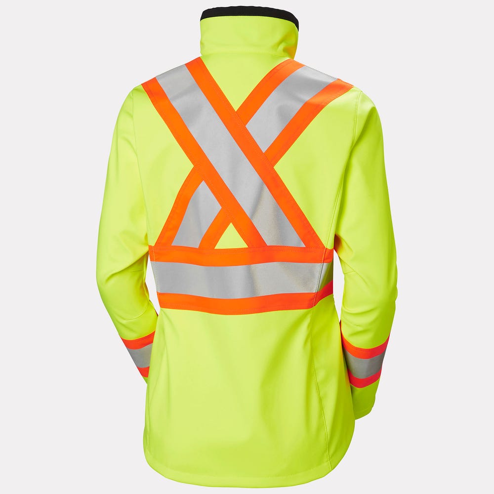 Women's High-Visibility Softshell Work Jacket - Yellow