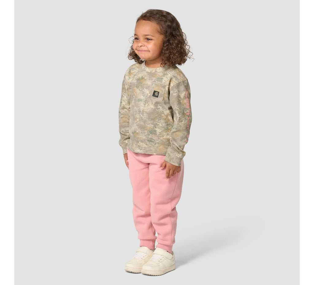 Girls' Long-Sleeve Camo Pocket T-Shirt