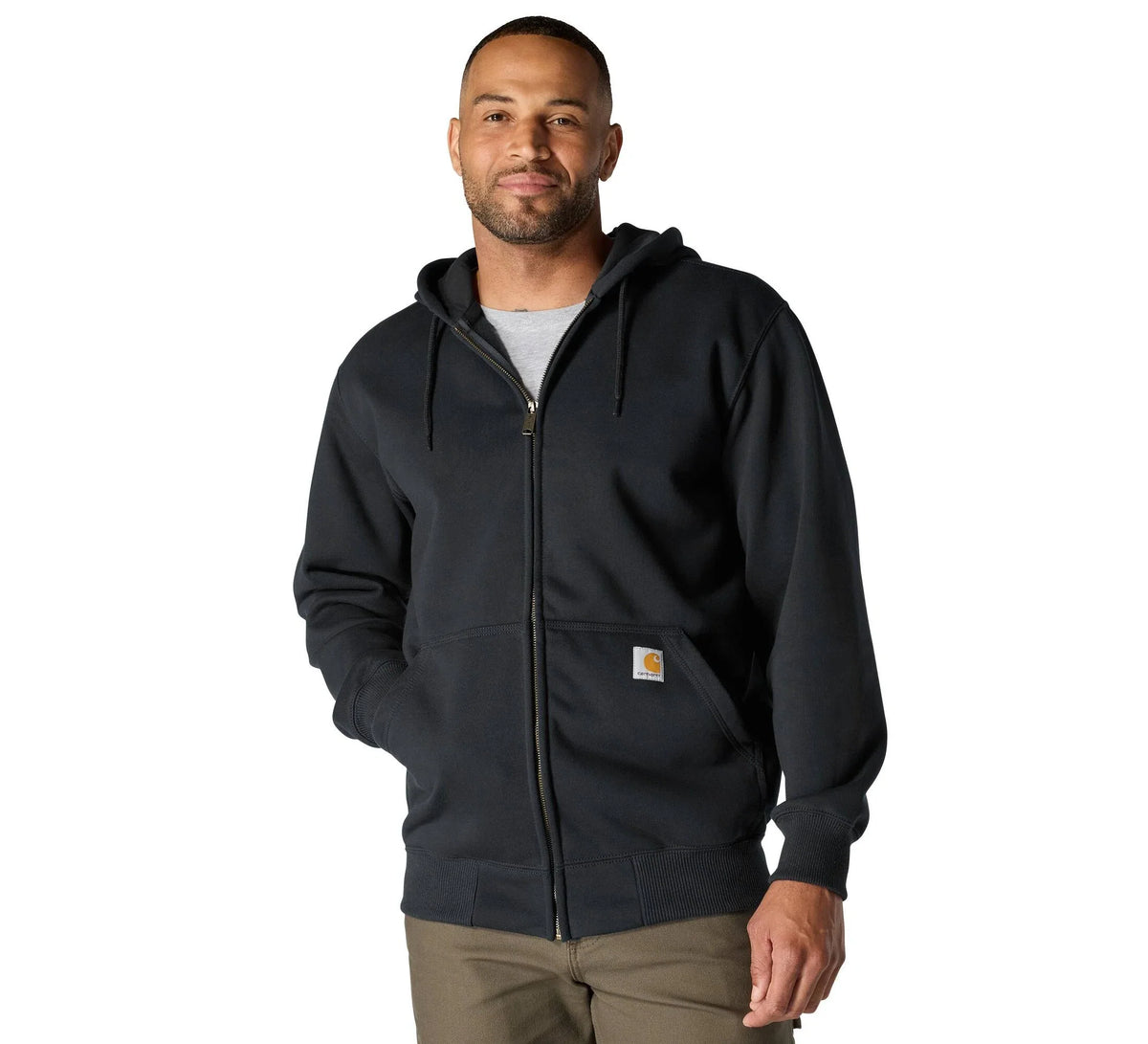Men's Water-Repellent Full-Zip Hoodie - Black