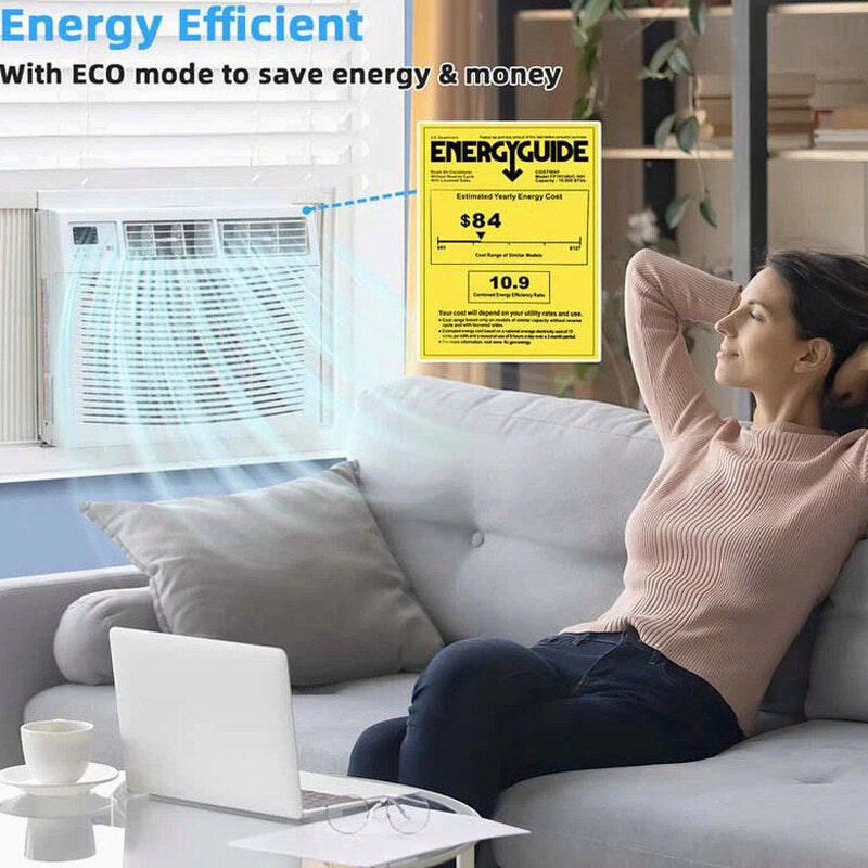 10000 BTU Quiet Window Air Conditioner With Remote, Eco Mode And Dehumidifier
