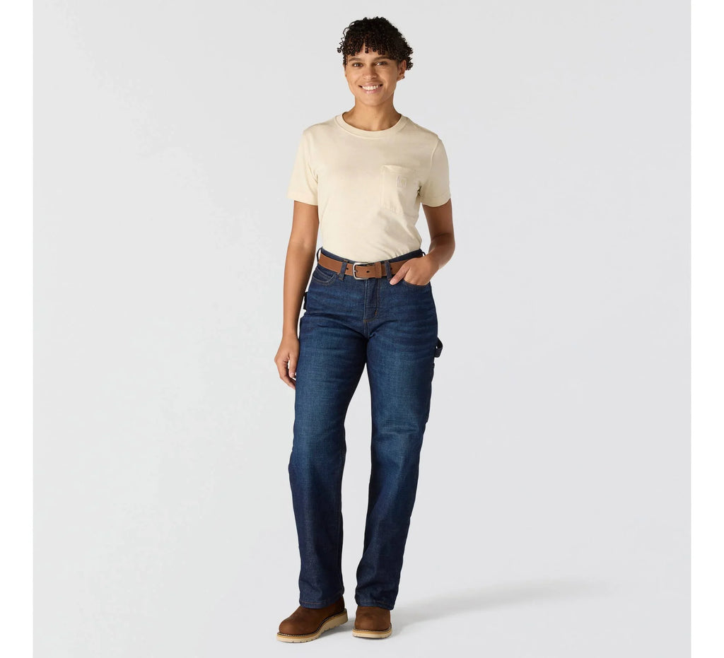 Women's Fleece-Lined Carpenter Jeans - Blue
