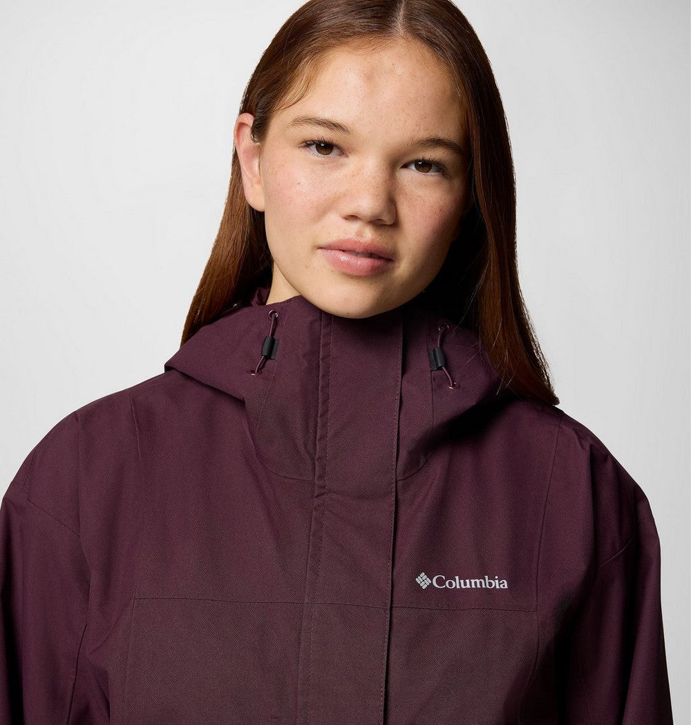 Women's Long Waterproof Rain Jacket - Mauve