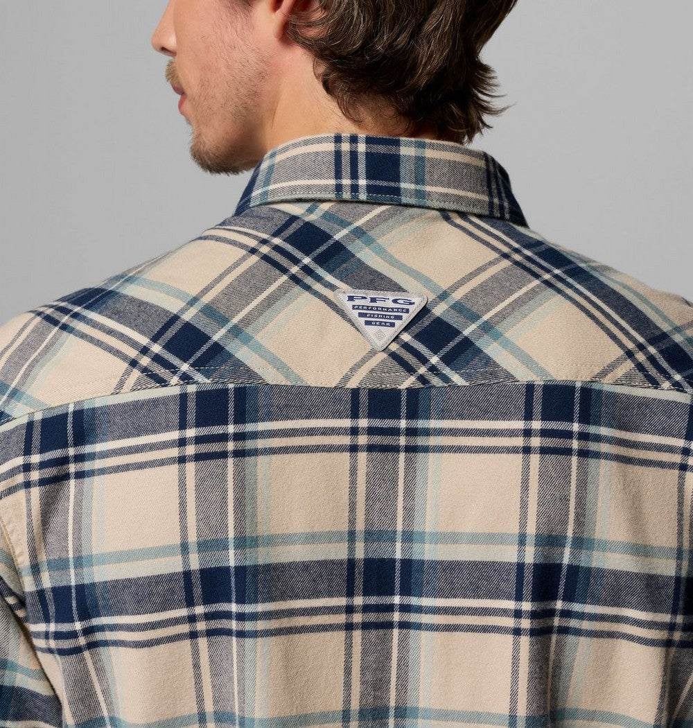 Men's Stretch Cotton Fishing Flannel Shirt - Blue