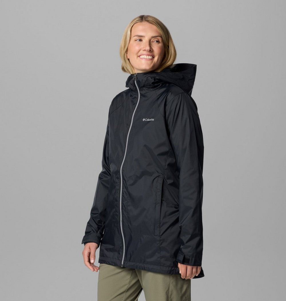 Women's Lined Long Rain Jacket - Blue