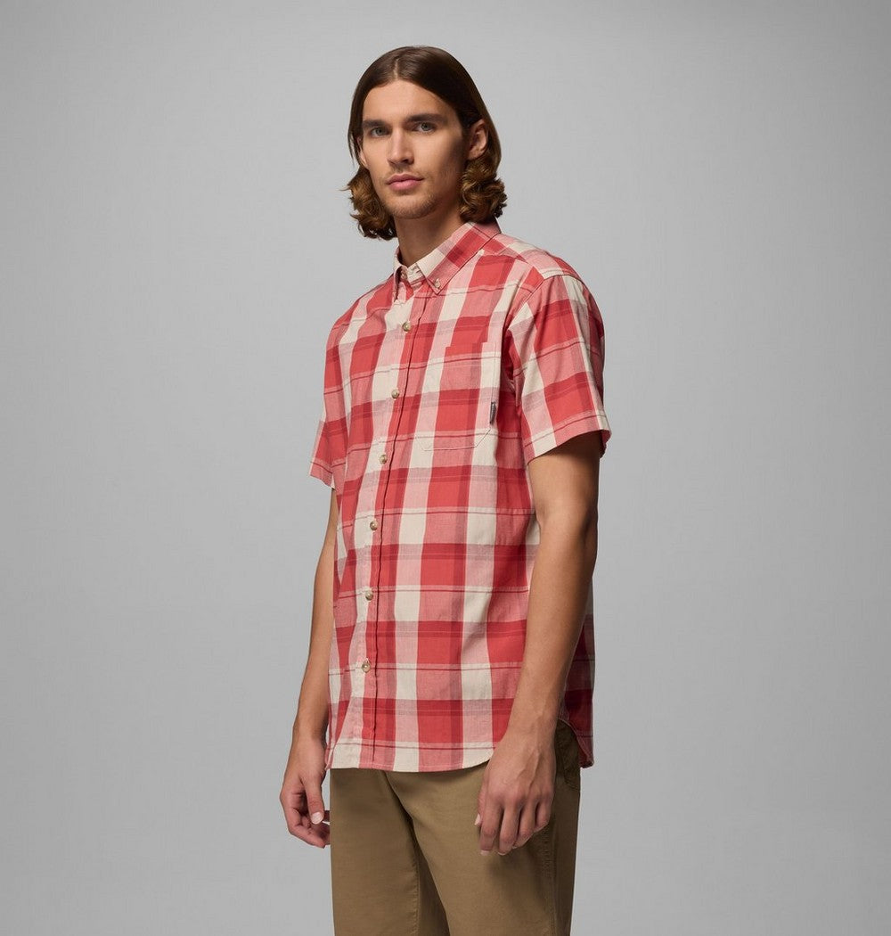 Men's Stretch Short Sleeve Plaid Shirt - Navy