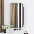Dalattin Metal Bathroom Medicine Cabinet With Mirror, Recessed Or Wall Mounted, 16x24 Inch, Black