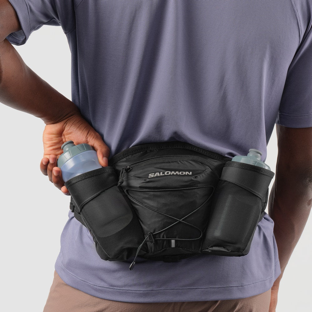 Hydration Waist Belt With Two Bottles - Black