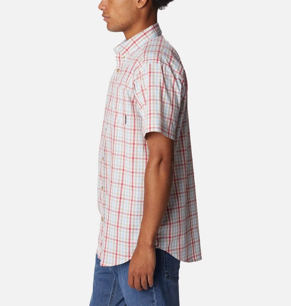 Men's Stretch Short Sleeve Plaid Shirt - Navy