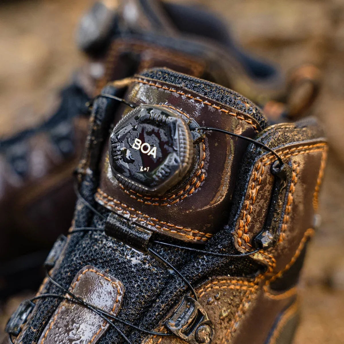 Waterproof Composite Toe Work Boot - Brown/Orange