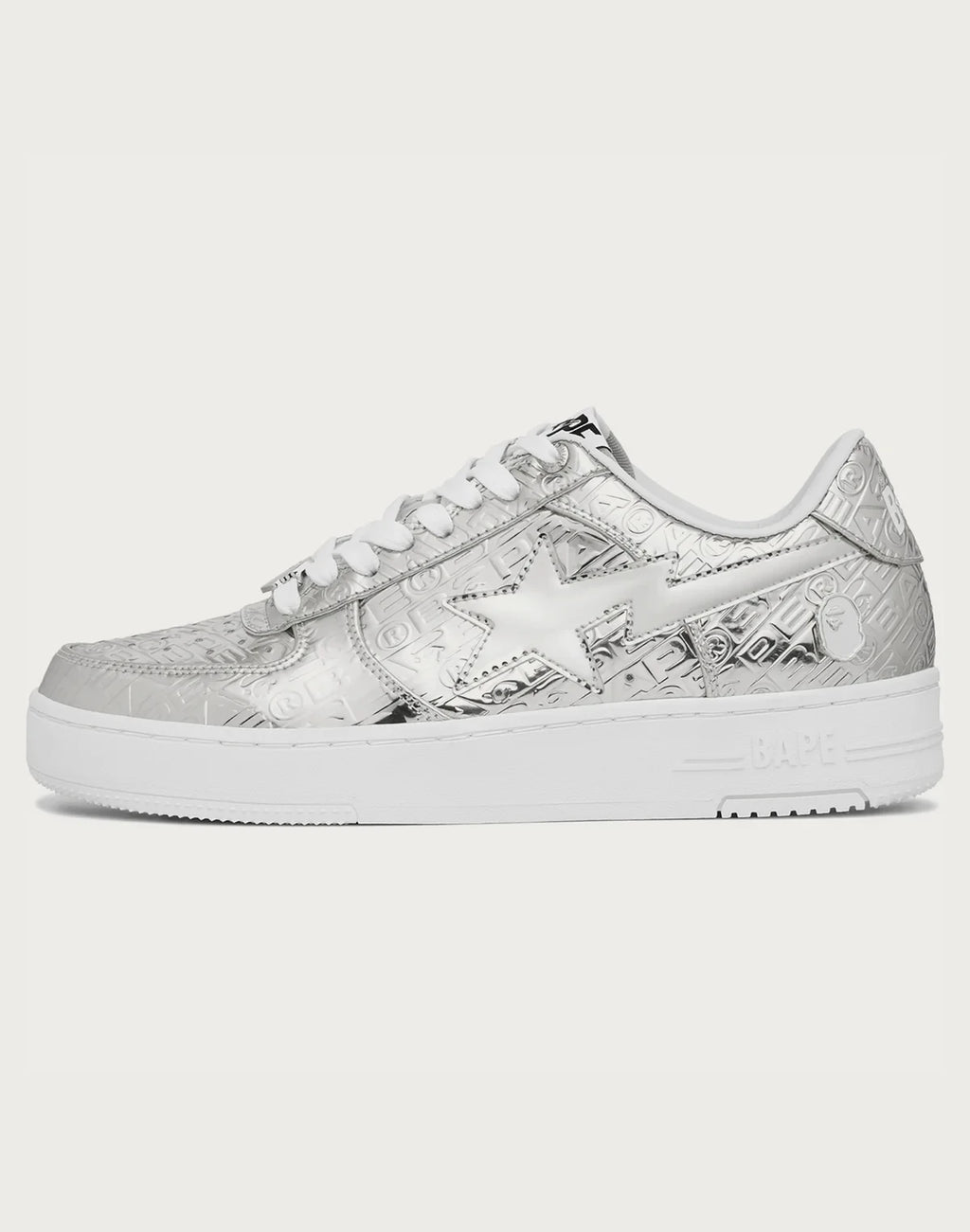 Men's Synthetic Leather Low-Top Sneakers - Gold