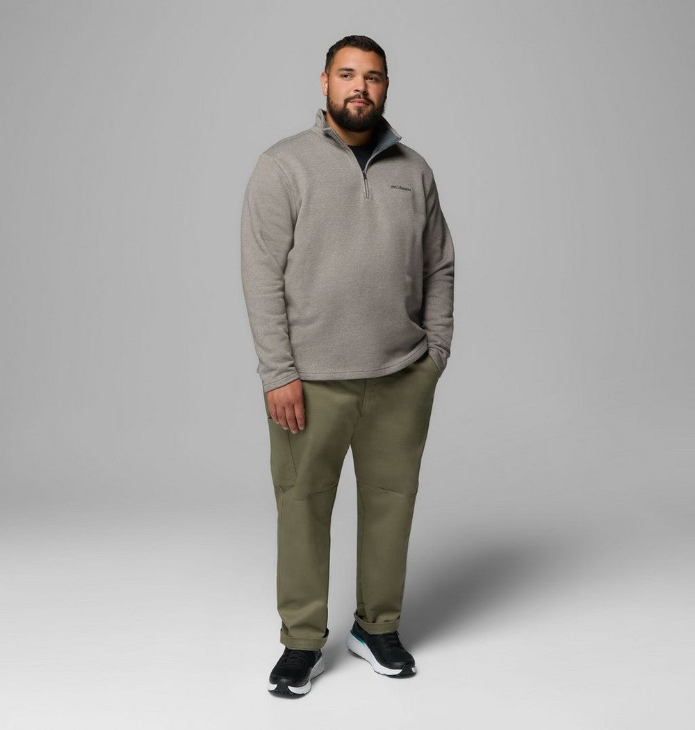 Men's Big Cotton-Blend Half-Zip Pullover - Black