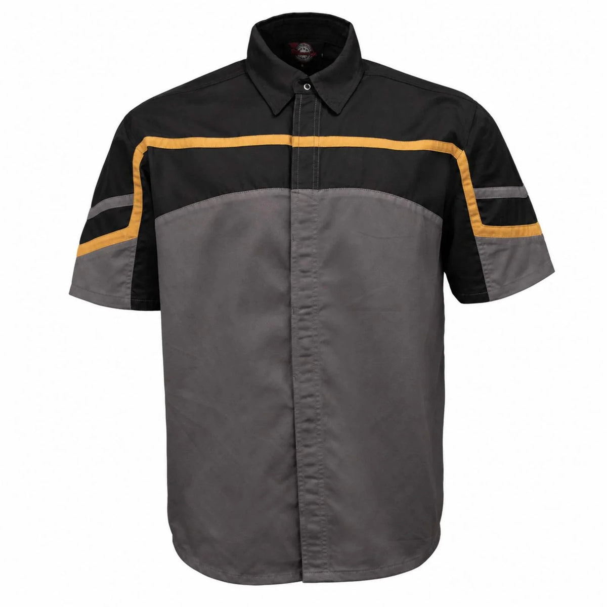 Men's Reflective Mechanic Shirt - Black Gray Orange