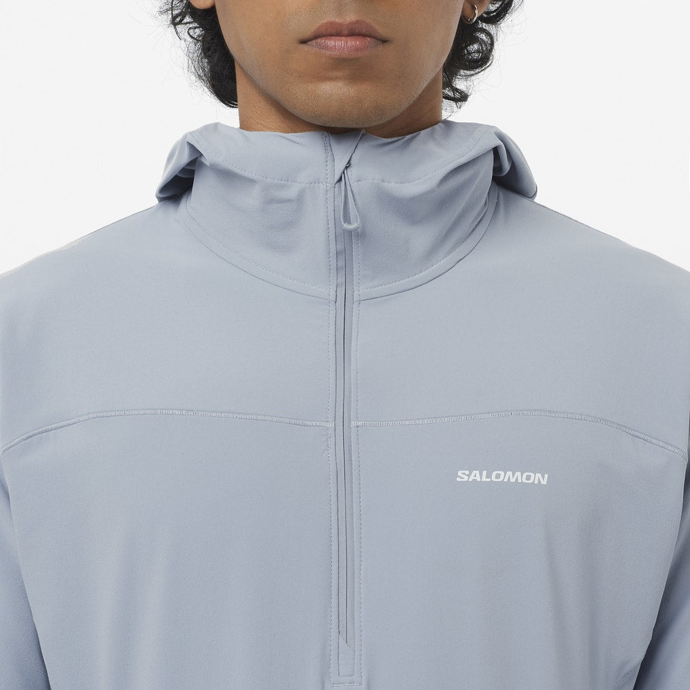 Men's Half-Zip Running Hoodie - Tan