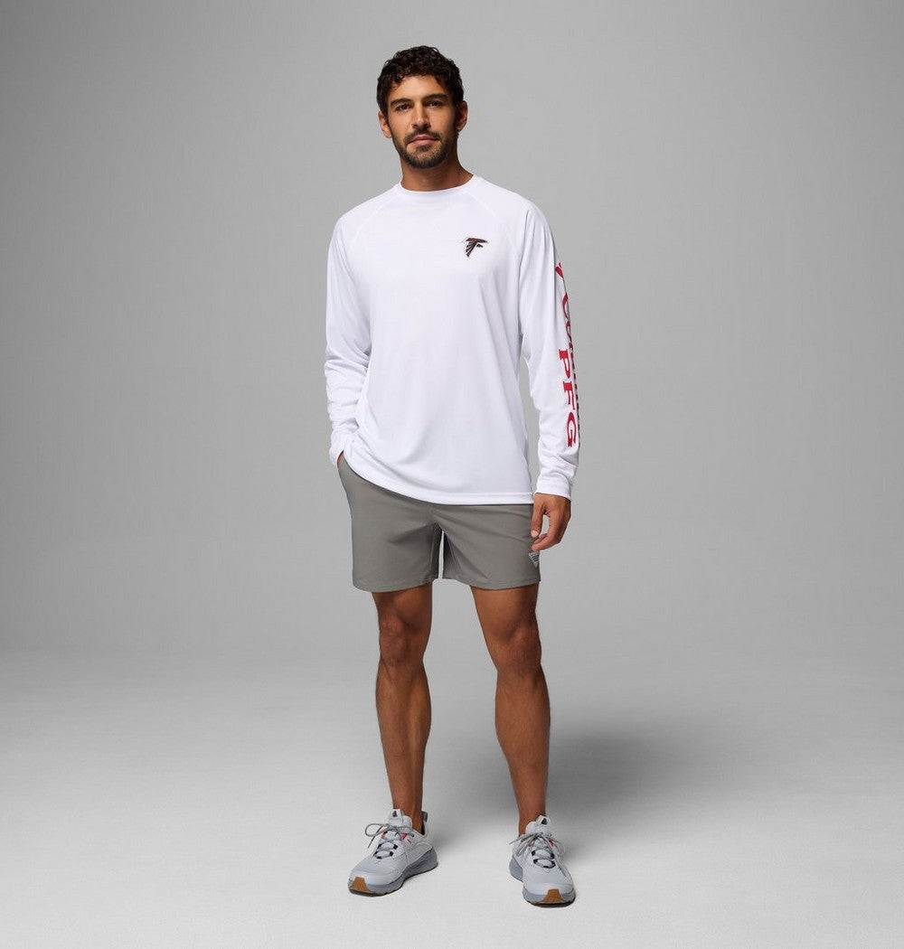 Men's Long Sleeve Sun Shirt - White Red