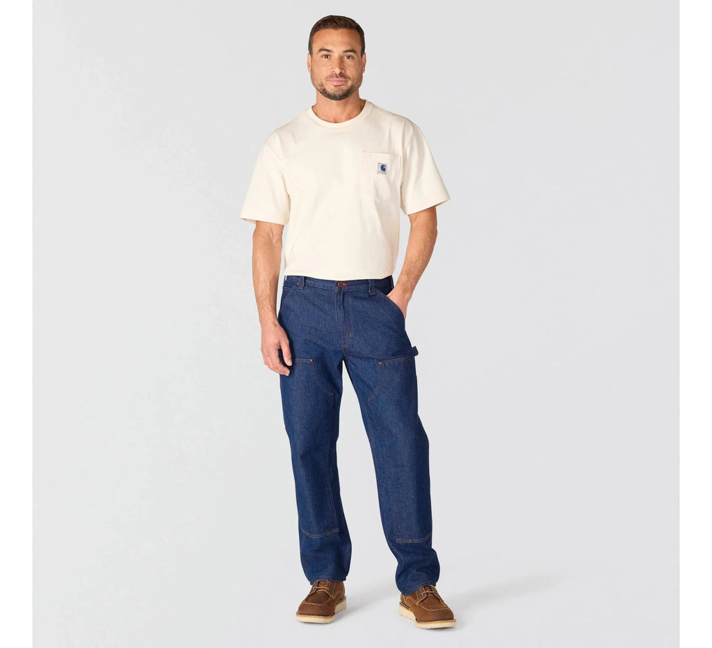 Men's Double-Knee Denim Work Pants - Indigo