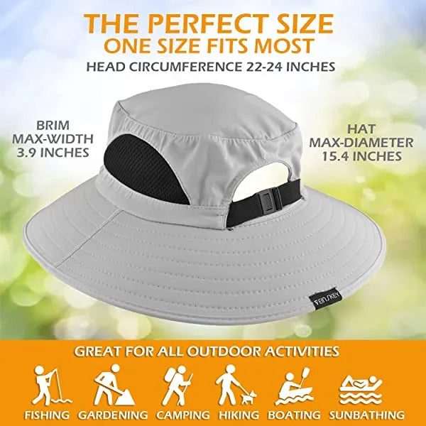 Sun Hat For Men/Women, Waterproof Wide Brim Bucket Hat Foldable Boonie Hat For Fishing Hiking Garden Safari Beach Upf 50/Waterproof