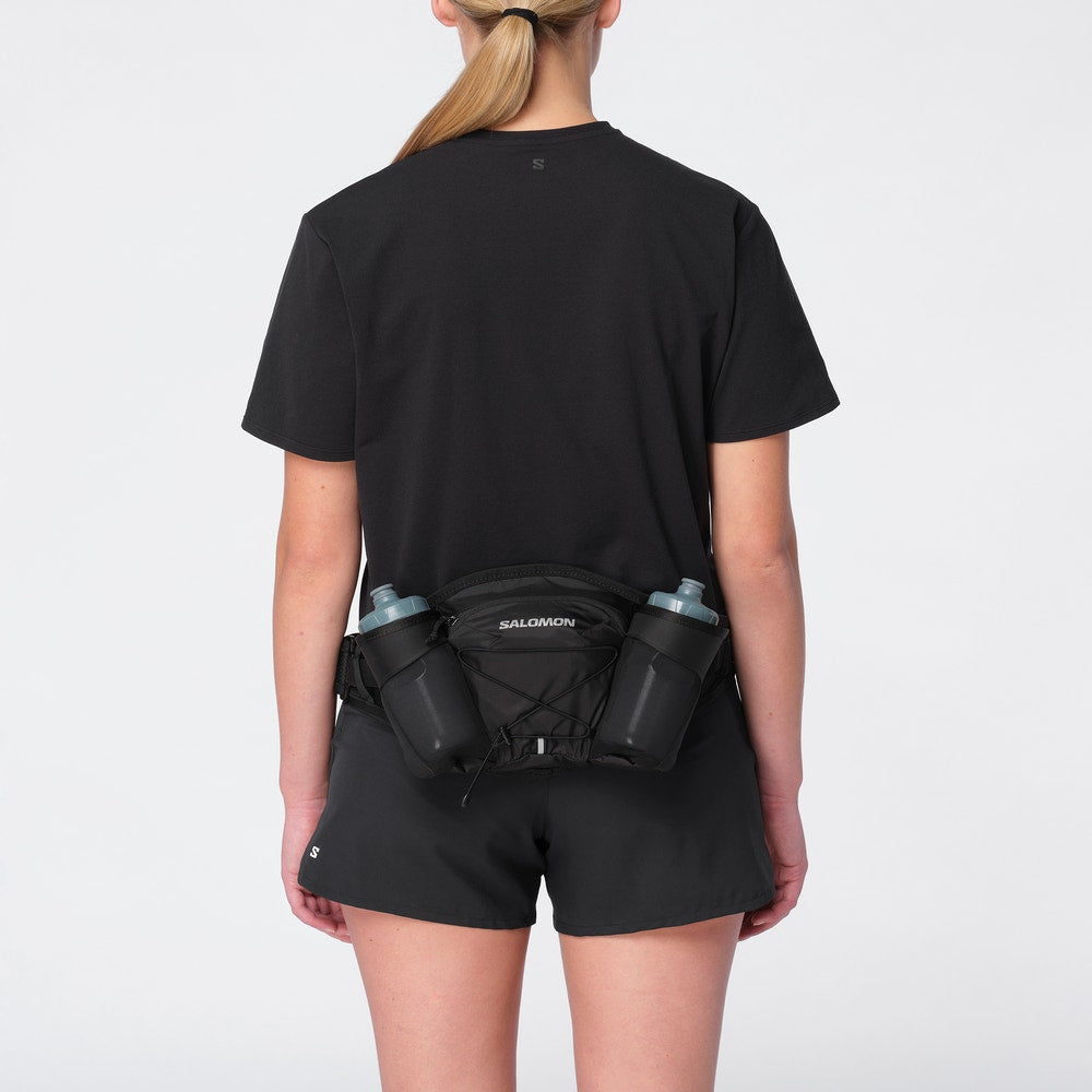 Hydration Waist Belt With Two Bottles - Black