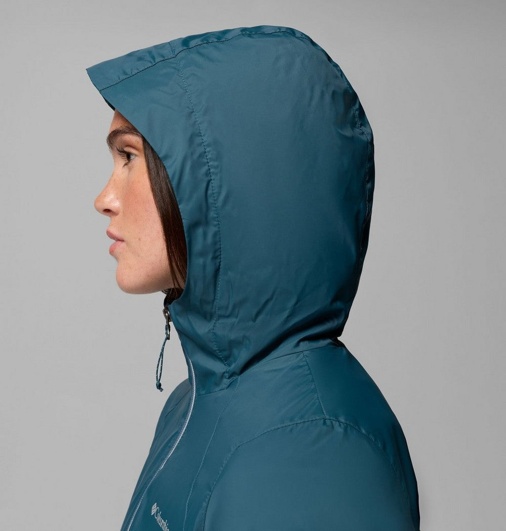 Women's Lined Long Rain Jacket - Blue