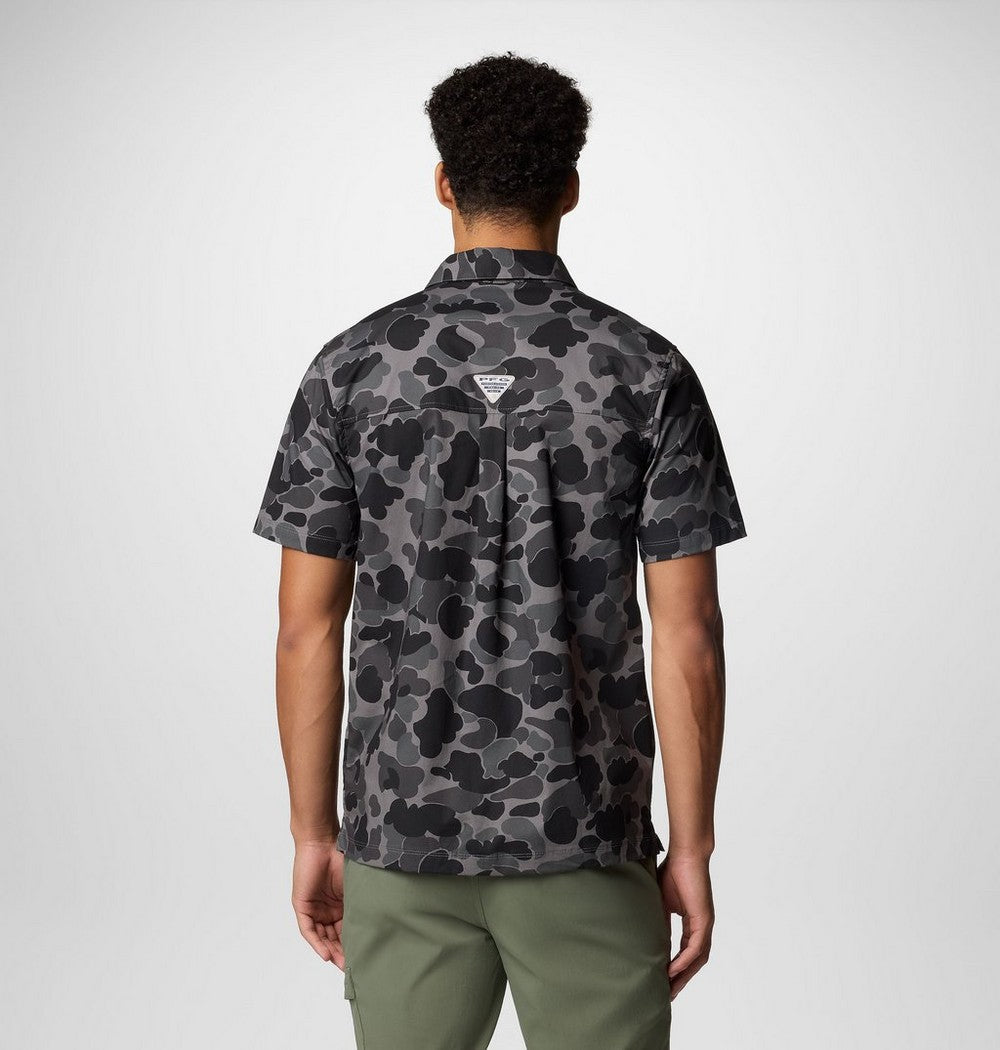Men's Short-Sleeve Cotton Camp Shirt - Gray
