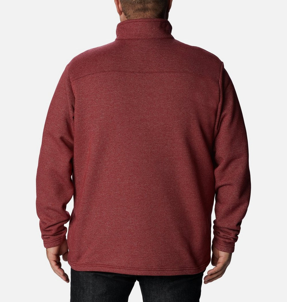 Men's Big Cotton-Blend Half-Zip Pullover - Black