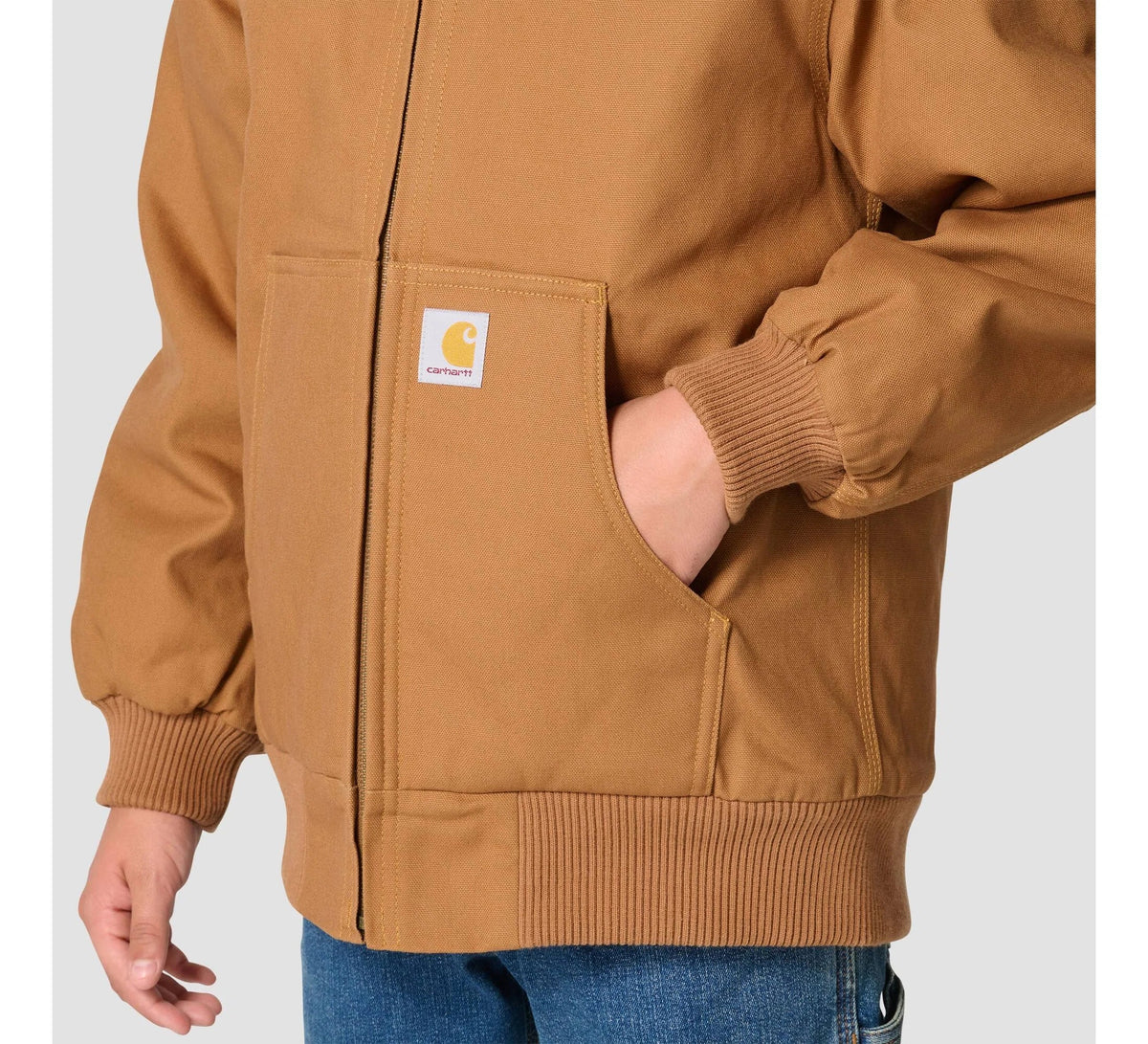 Boys' Insulated Canvas Hooded Jacket - Brown