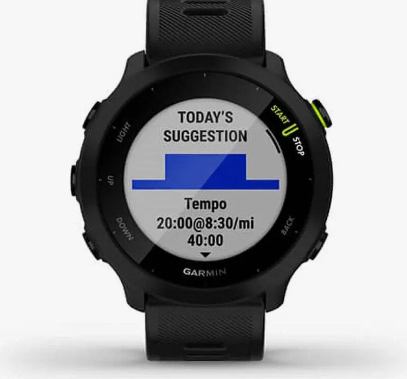Garmin Forerunner 55 GPS Running Watch With Heart Rate Monitoring And PacePro Training