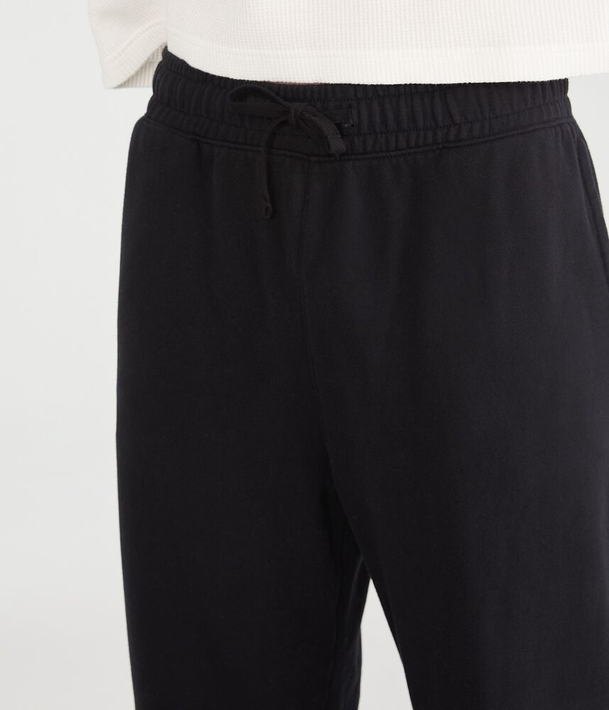 Baggy Straight-Leg Fleece Sweatpants - Black